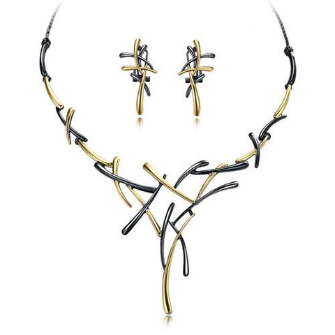Metallic Cross Jewelry Set