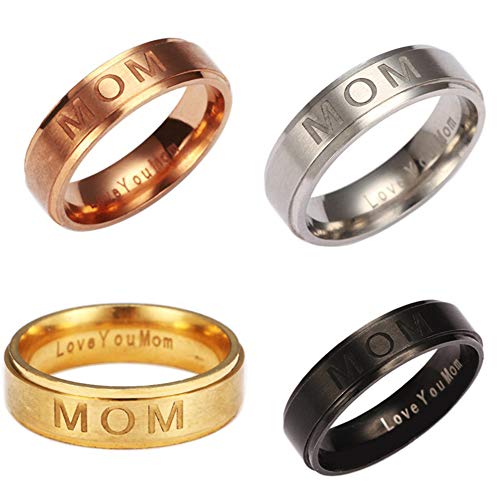 Fashion Mom/Dad Stainless Steel Carving Ring