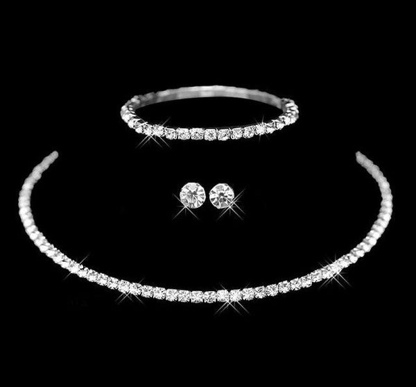 Crystal Circle Bridal Jewelry Sets