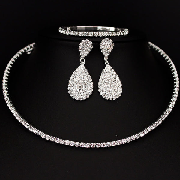 Classic Rhinestone Crystal Jewelry Set