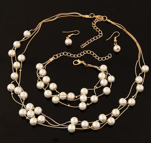 Imitation Pearl Jewelry Set
