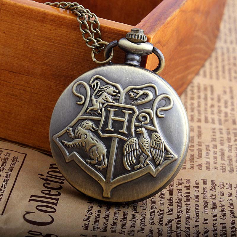 Vintage Style Harry Potter Hogwarts Pocket Watch