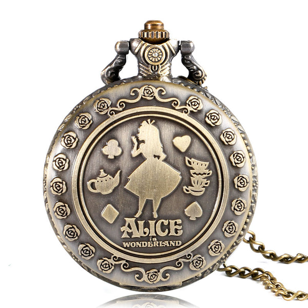 Retro Style Alice in Wonderland Pocket Watch